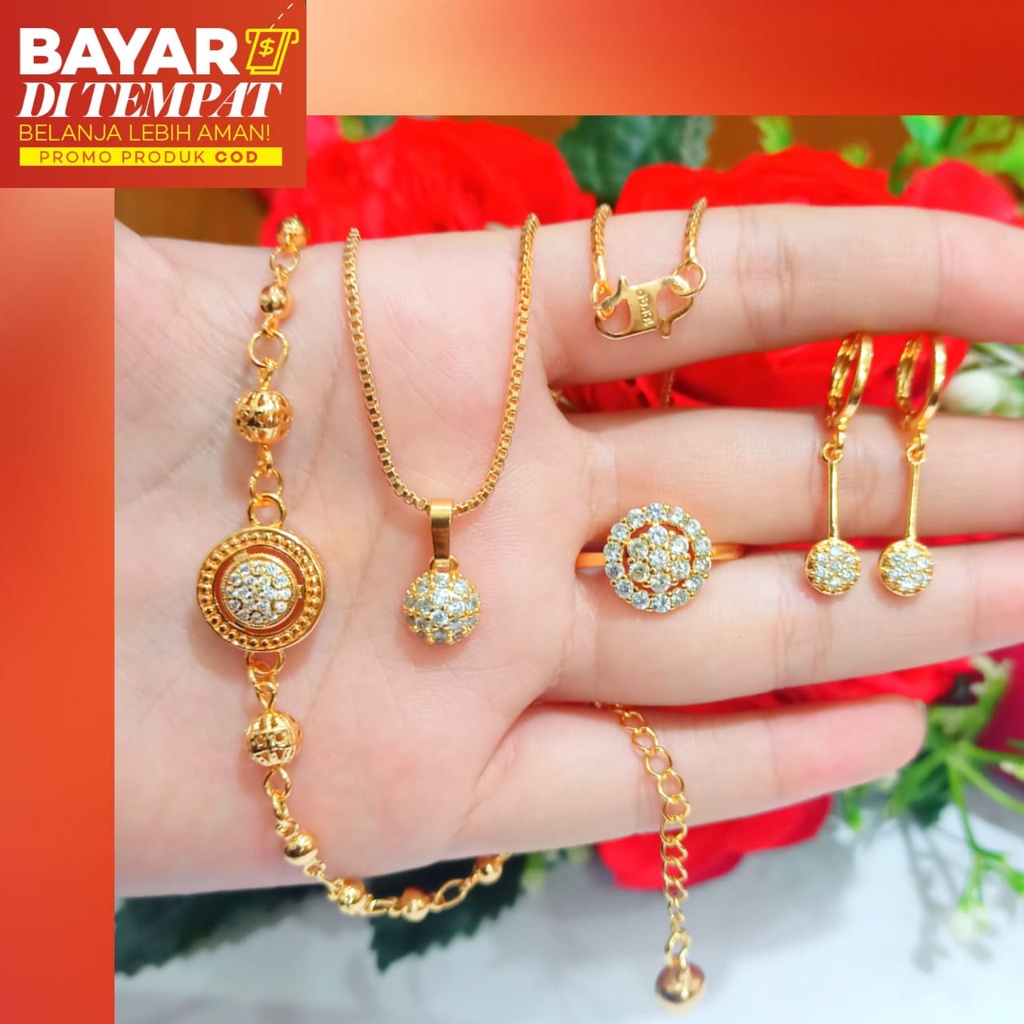 Set Dewasa termurah New permata zircon menawan lapis emas18k tidak karat