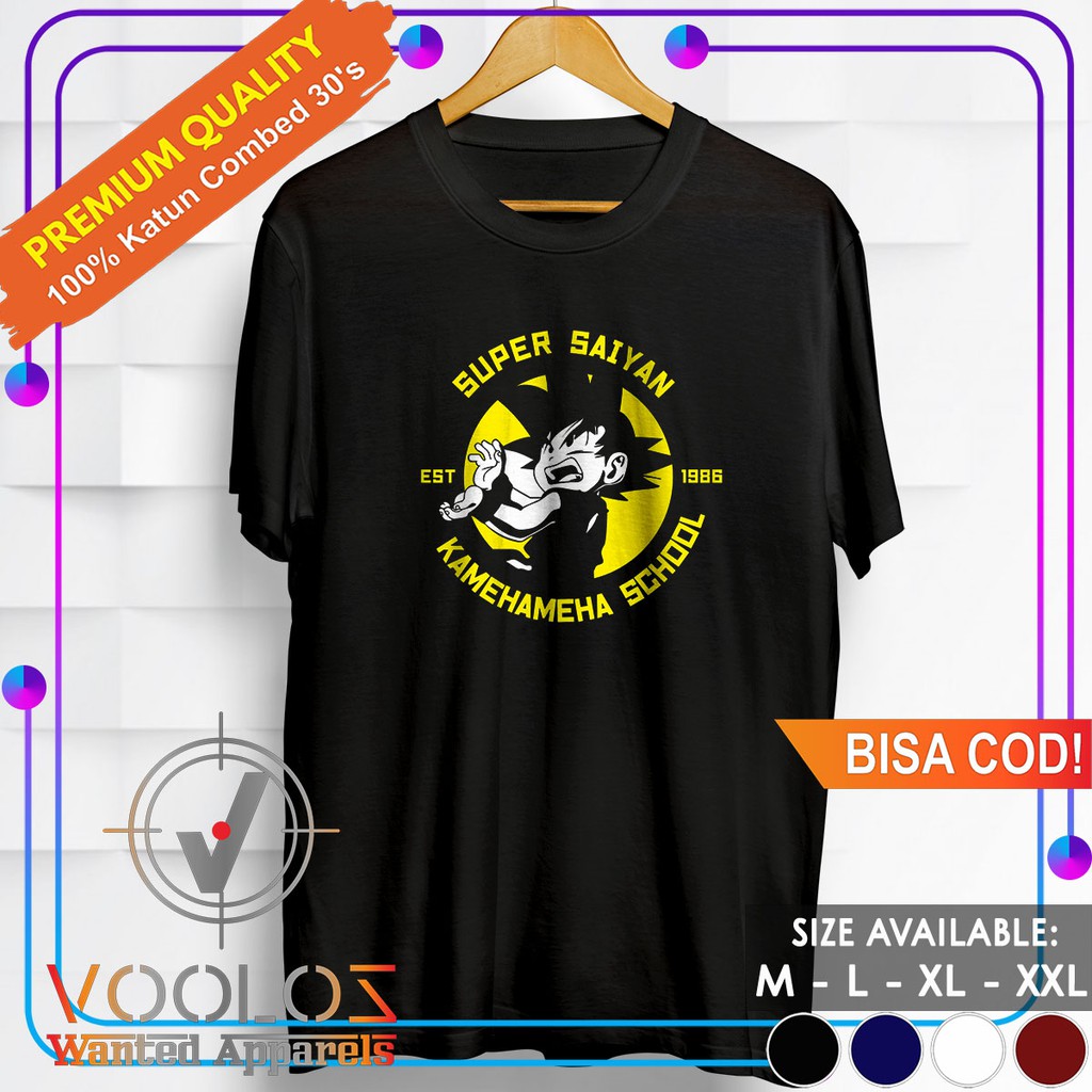 Kaos Anime Dragon Ball Baju Distro Pria Branded Original Keren Kekinian Kamehameha School Goku Kid