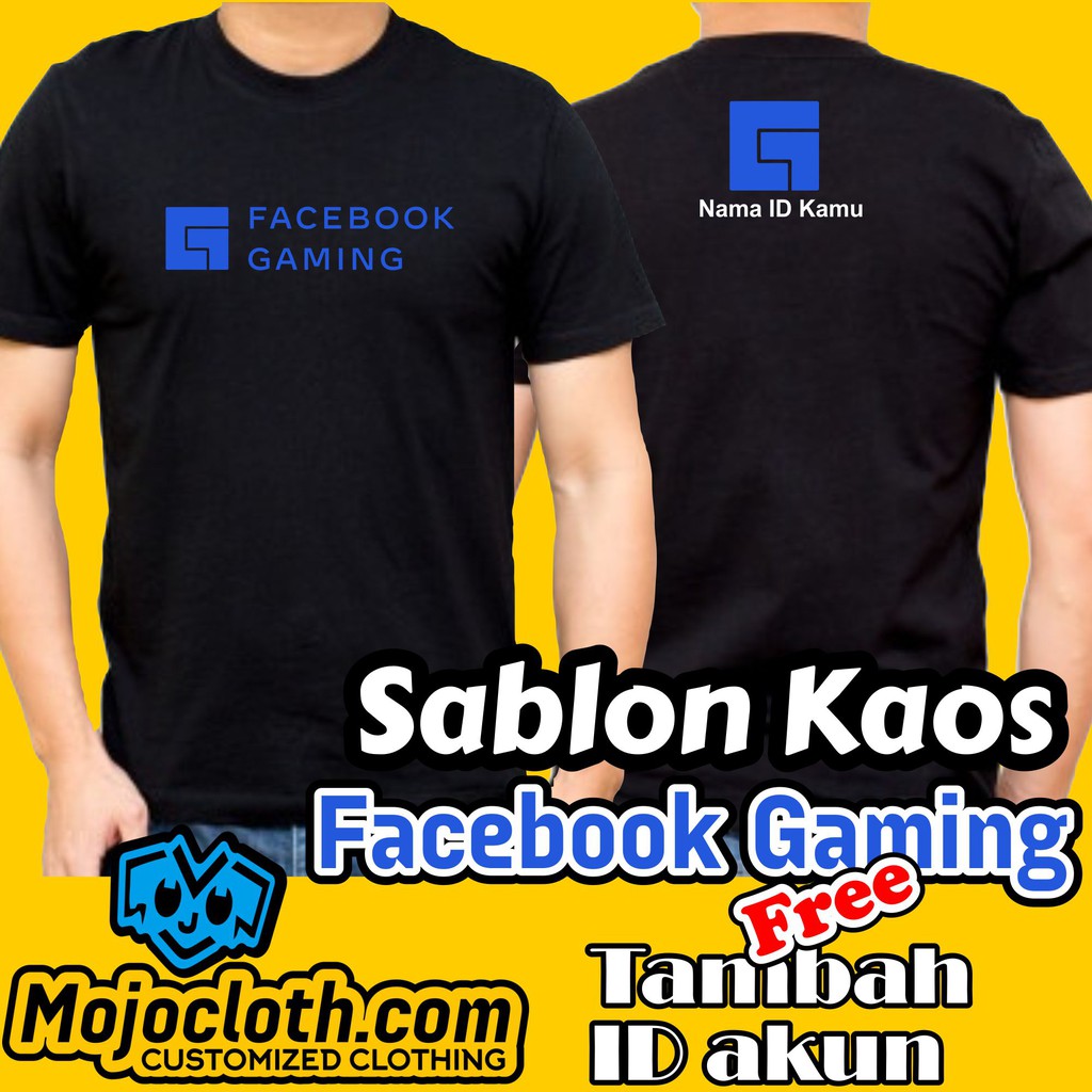 Kaos Facebook Gaming / Kaos Facebook Custom Satuan / Free Tambah ID Akun