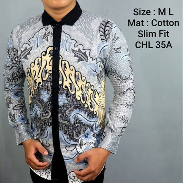 BAJU KEMEJA BATIK PRIA SLIM FIT LENGAN PANJANG CHL 35A