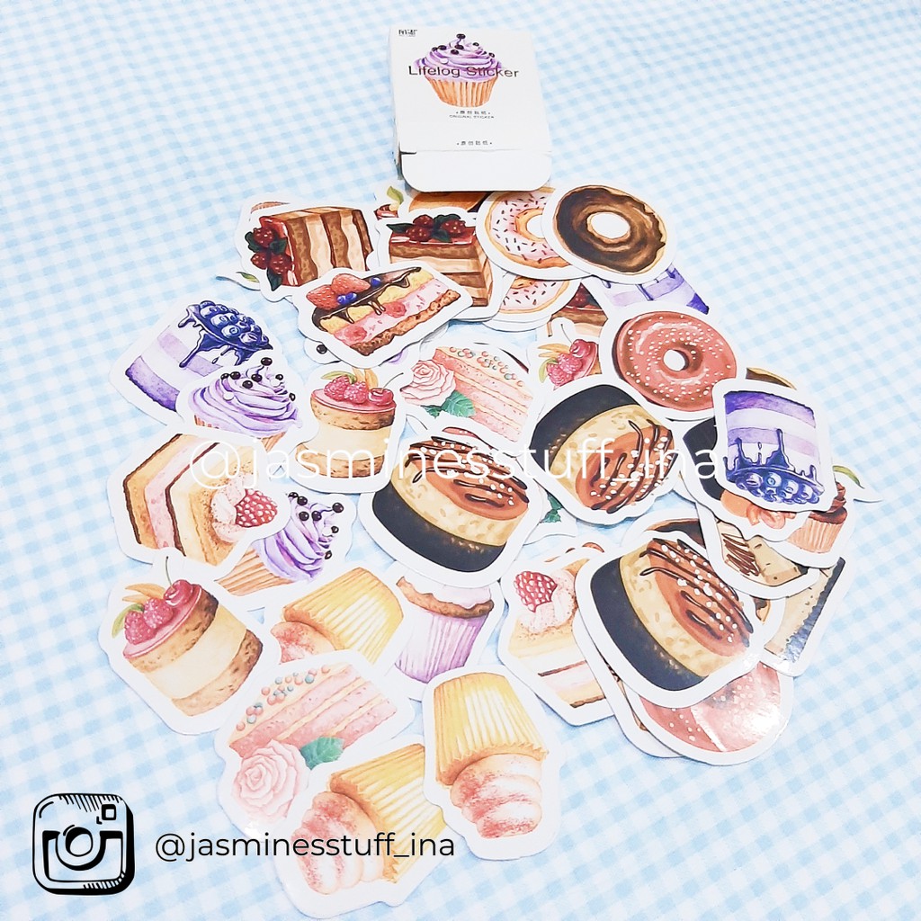 

45 Pcs Dessert Stickers Deco Box / Scrapbook Stickers / Stiker Deco Box Kudapan Manis