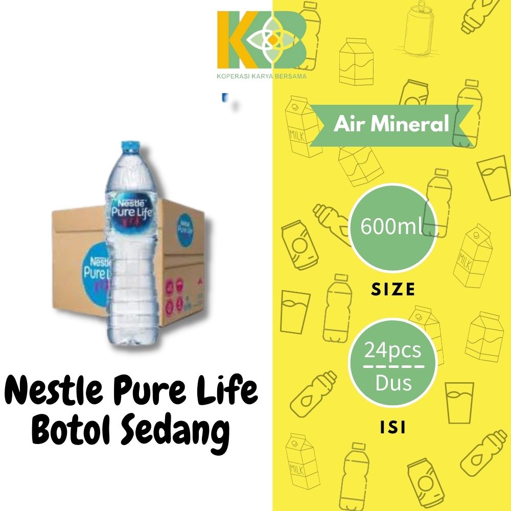 Jual Nestle Pure Life 600ml Isi 24 Pcs | Shopee Indonesia