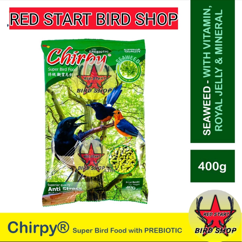 CHIRPY 3 IN 1 SEAWEED RUMPUT LAUT VOER PAKAN BURUNG MURAI BATU ANIS KACER CUCAK RAWA CUCAK IJO DLL