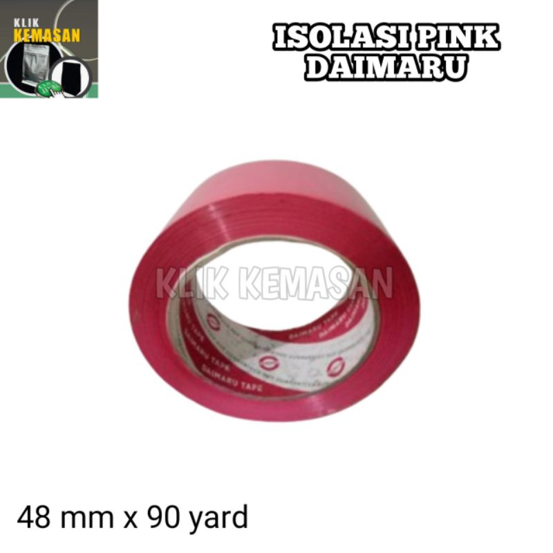 

selotip isolasi lakban daimaru warna pink plastik opp 100 meter