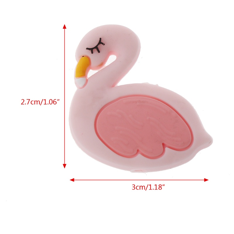 Mary Mainan Teether Bayi Bentuk Flamingo Bahan Silikon Untuk DIY Perhiasan