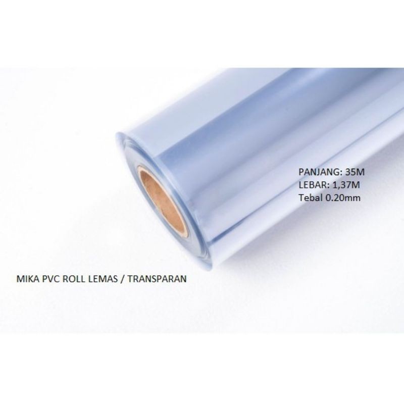 

plastik mika bening lentur roll panjang 50m Lebar 1,37m Tebal 0.20mm. murah banger