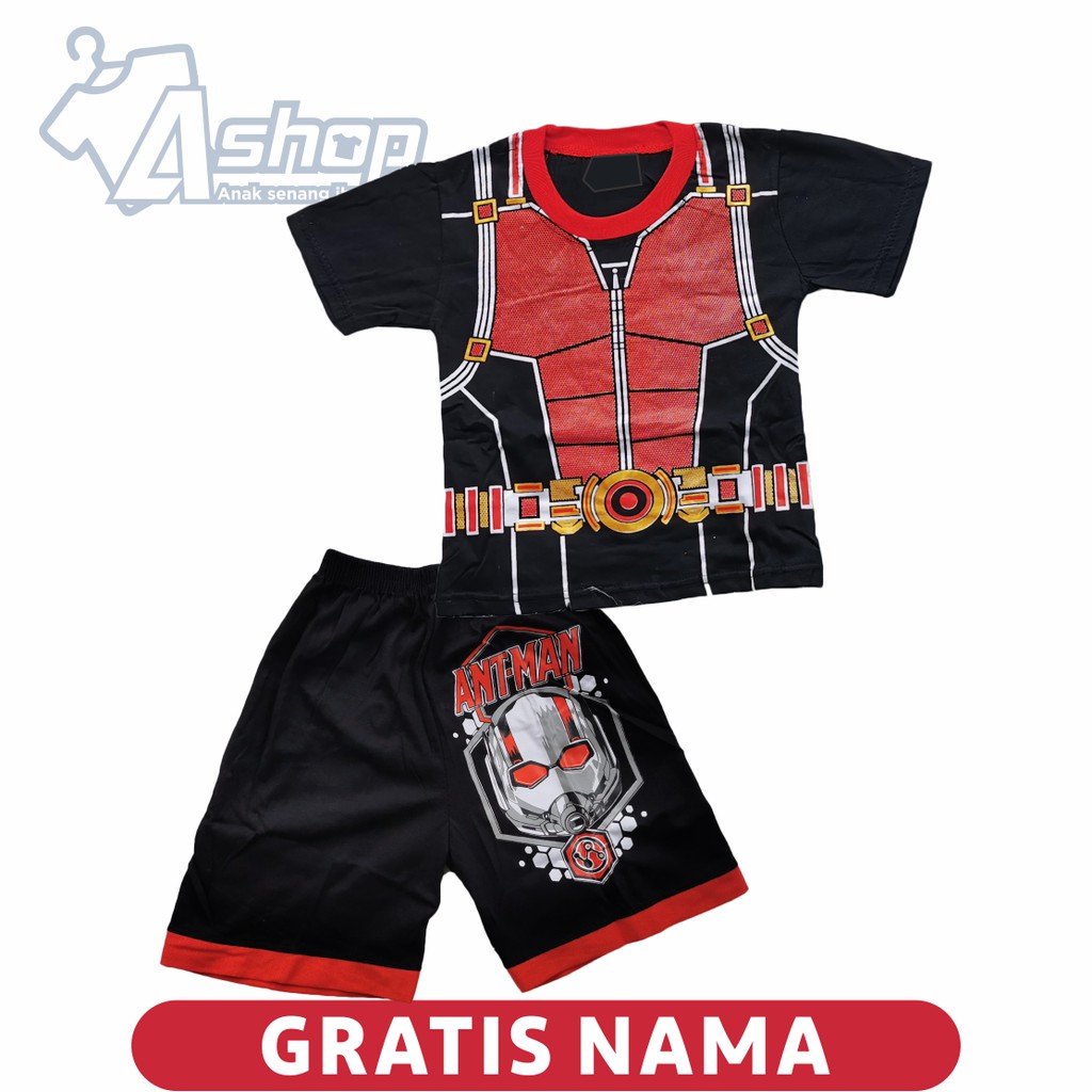 Baju Anak Setelan Ant Man Pendek