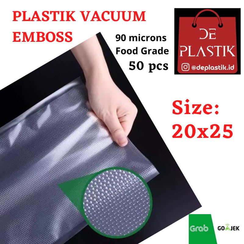 Plastik vacum embos 20x25 50pc / plastik vacuum embossed / plastik vakum  ---(EMB/20x25 ISI 50)