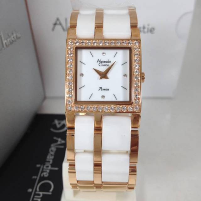 Jam Tangan Wanita Alexandre Christie AC 2314 / AC 2314LH White Rosegold Original Bergaransi 1 Tahun