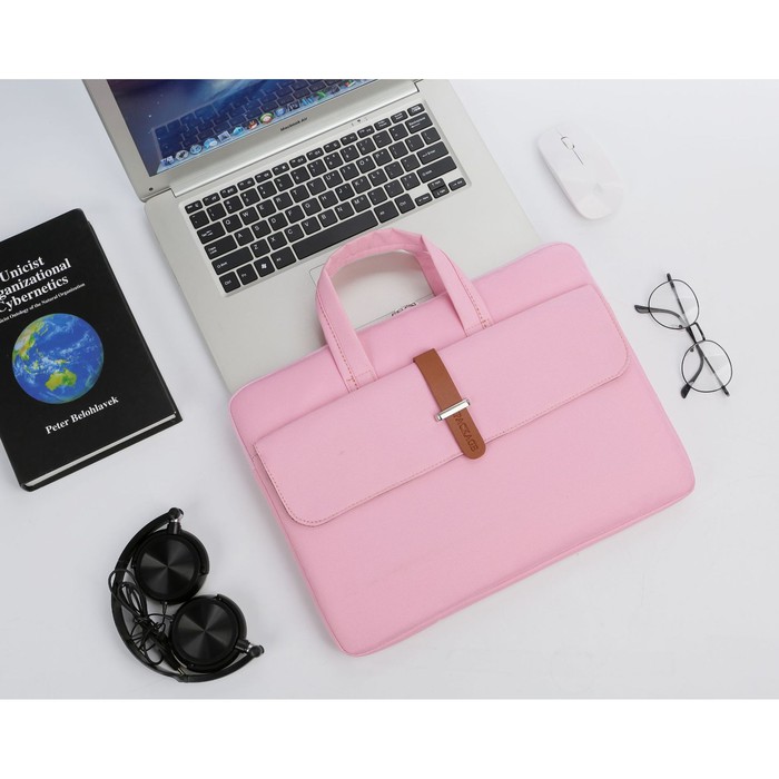 Tas Laptop Jinjing briefcase pink 14/15inch