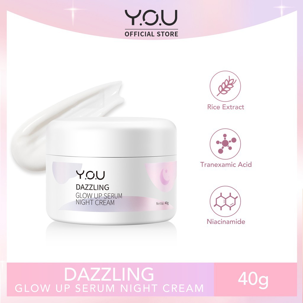YOU Skincare Dazzling Glow Up Serum Night Cream 40g | Y.O.U Kosmetik Pku