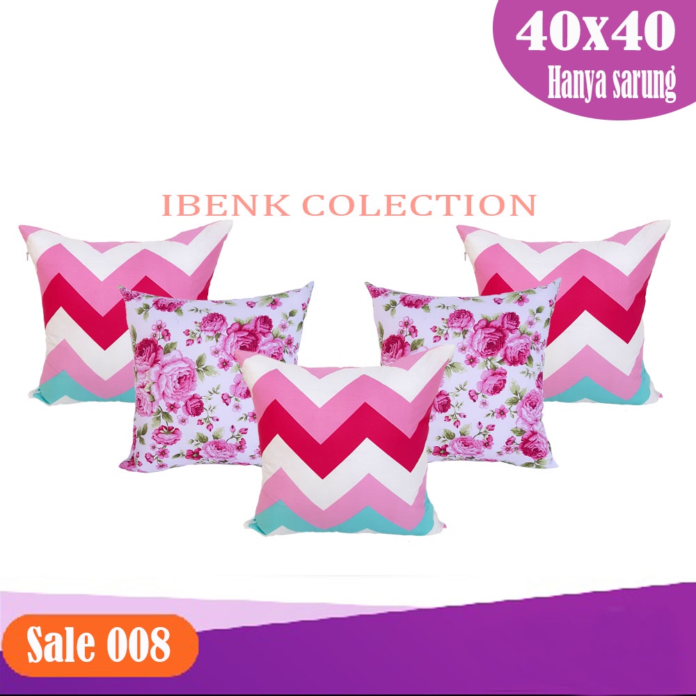 Paket 5 Sarung Bantal + Taplak 50X50 cm MOTIF 201 sd 249