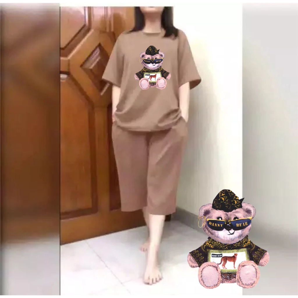 Setelan Jumbo Wanita + Celana Kulot 3/4 Atasan Big Size LD 120 Teddy Kcamata