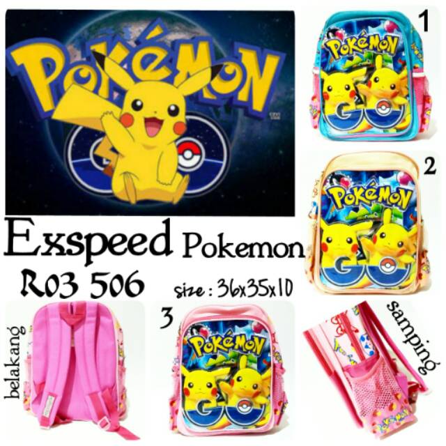 Tas ransel anak cewek berkarakter pokemon exspeed R03 506 terbaru dan termurah