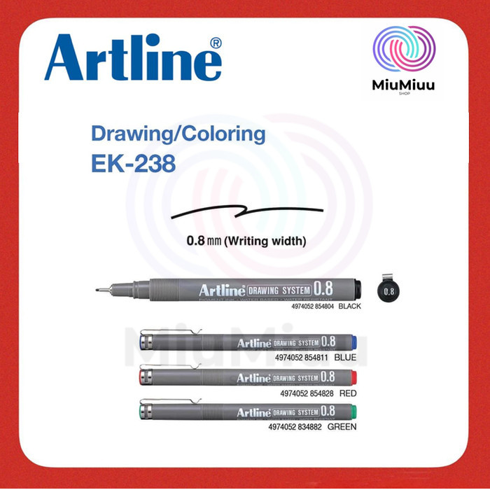 

PULPEN MENGGAMBAR LUKIS DRAWING PEN ARTLINE EK-238 UKURAN 0.8MM
