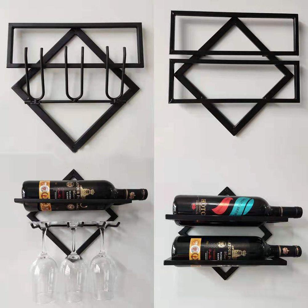Solighter Metal Wine Bottle Holder Besi Kombinasi Bebas Dekorasi Rumah Bar