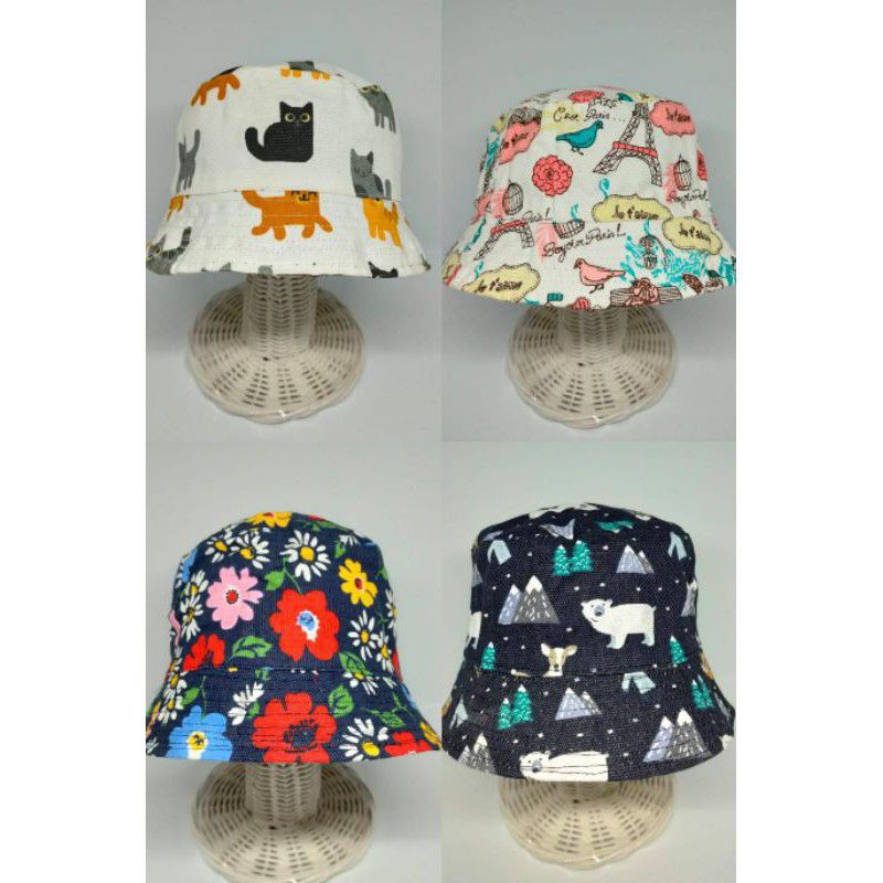 topi anak Bucket Hat Bayi anak bahan canvas