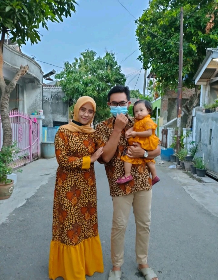 Couple Meisya / Gamis Meisya / Gamis Batik / Gamis Rampel Miring