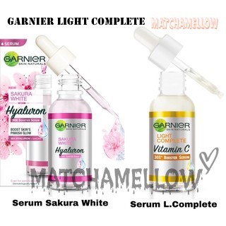 ❄️MATCHA❄️GARNIER LIGHT COMPLETE SAKURA WHITE HYALURON SERUM WAJAH