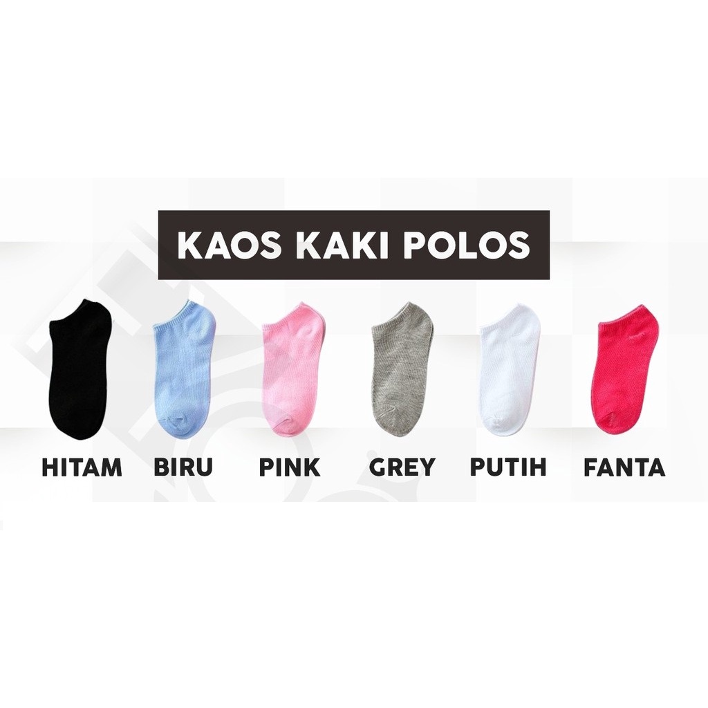 FYGALERYJAKARTA Kaos Kaki Ankle Polos Wanita KaosKaki Pendek Korea Murah Short Socks-Polos