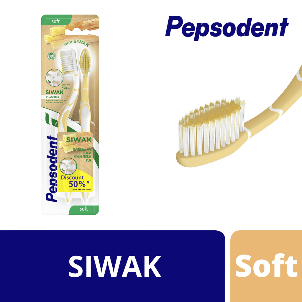 Pepsodent Sikat Gigi Nature Essentials Siwak Isi 2