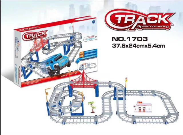 Tma / Mainan Anak Mobil Lengkap Rail warna warni Dan abu-abu Dengan Track / Mainan Lintasan Mobil