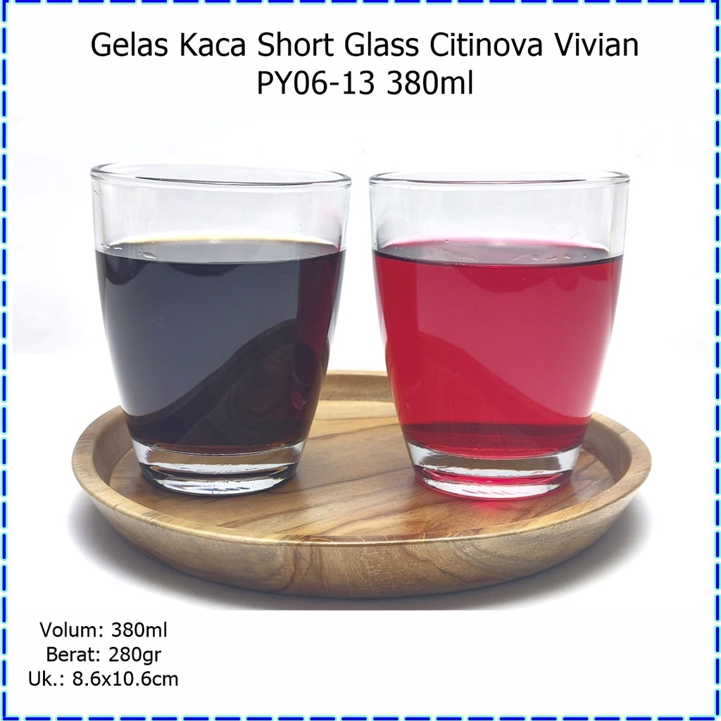 [1pcs] Gelas Kaca Lowball/Gelas Cocktail Citinova Vivian PJ106-13 380ml