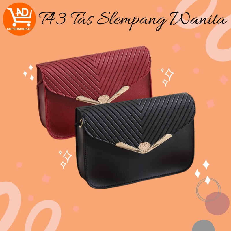 AND COD Tas Selempang Wanita Tas Slempang Wanita Korea PU Leather Multifungsi Murah Hits T43