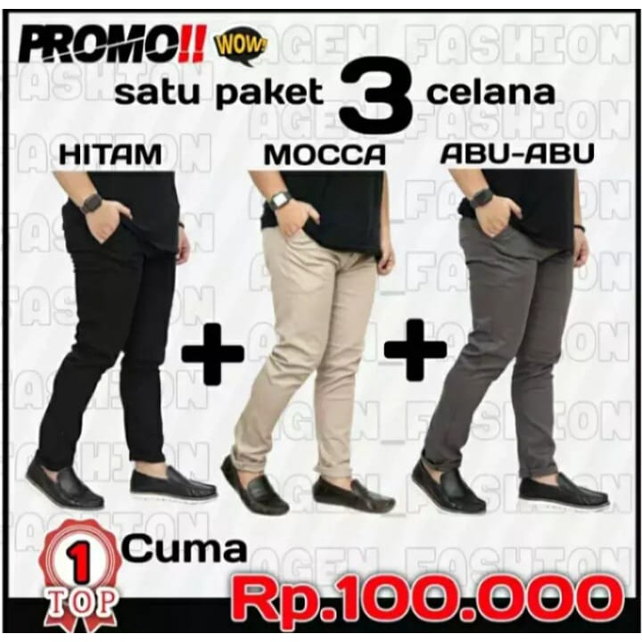 TURUN HARGA!!! 90an RIBU 3 CELANA PANJANG CHINO  PRIA GRATIS ONGKIR/CELANA CHINO PANJANG /TERLARIS/TERMURAH SE-NUSANTARA