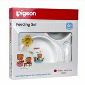 Pigeon Feeding Set Mini  /  perlengkapan makan bayi / Mangkok Sendok Set Makan Bayi Pigeon Original