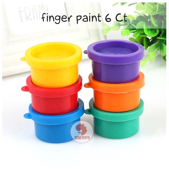 Zoetoys Finger Paint 6 Ct Warna Colors | Perlengkapan Mewarnai Melukis Painting dengan Jari Stamp | Cat Lukis Tangan Non-Toxic | Mudah dihapus | Mainan Edukasi Anak