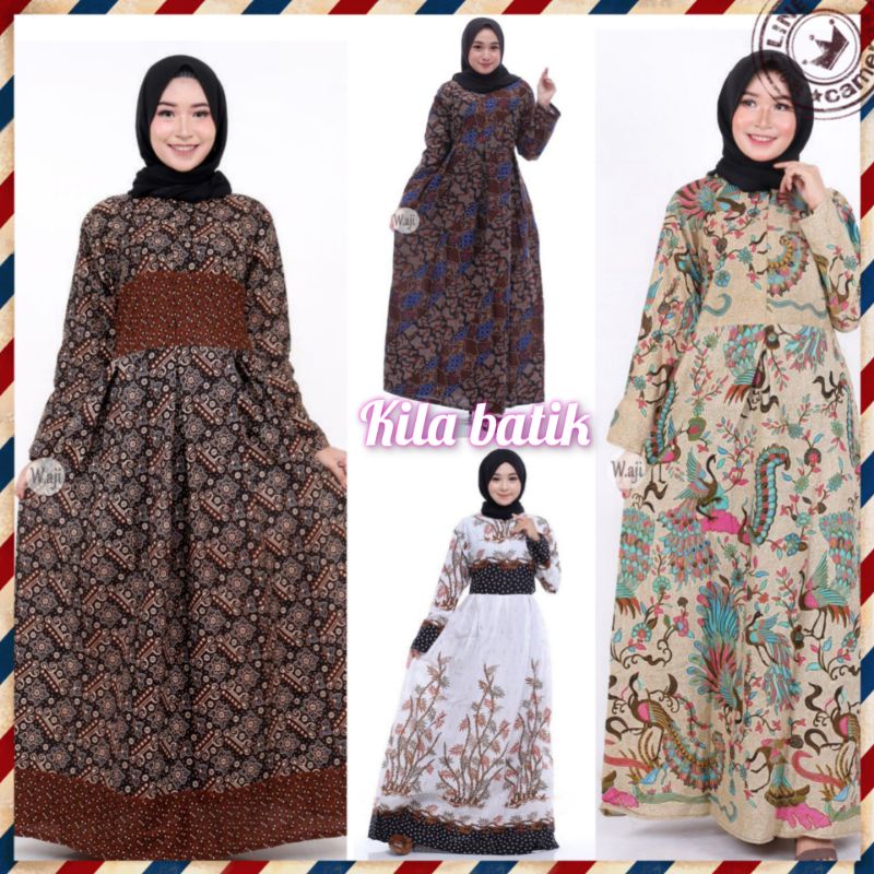 batik gamis  asli Pekalongan model terbaru dan masa kini. M L XL XXL/ld-96- 100-104-110-120