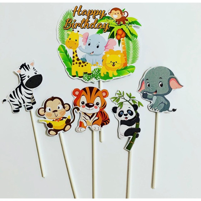 Animal Mini Topper Cake Birthday / Hiasan Kue Ulang Tahun