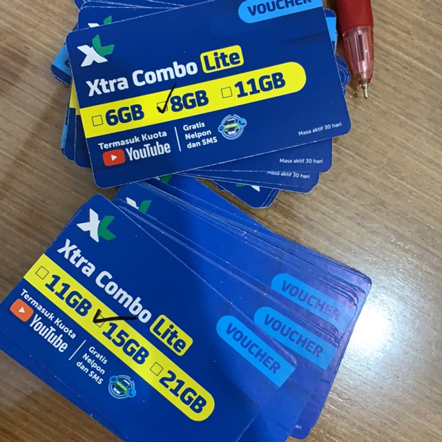Voucher XL quota 8gb dan 15gb
