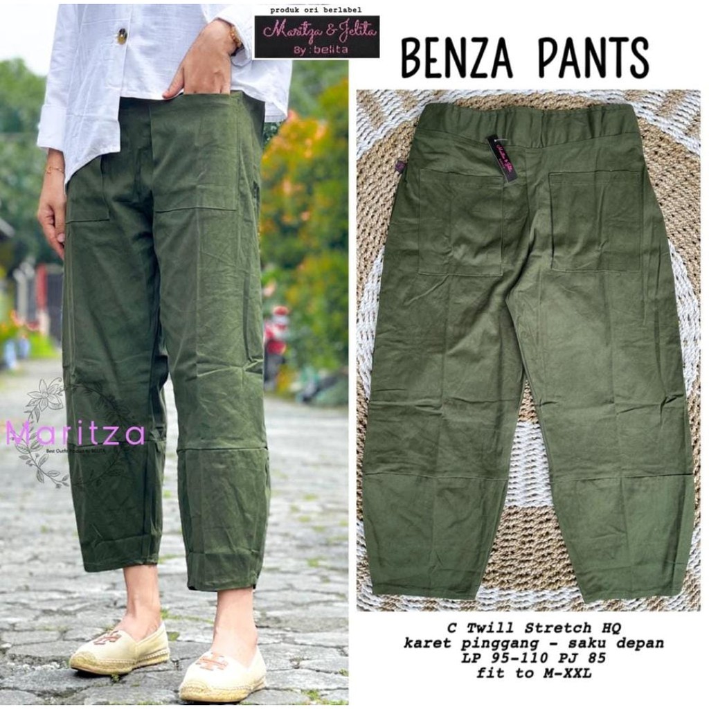 CELANA PANJANG WANITA JUMBO - BENZA BAGGY PANTS TWILL COTTON STRETCH