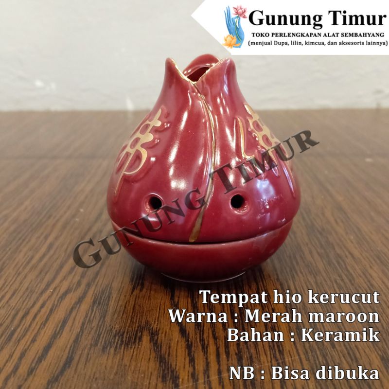 Tempat Bakar Dupa Kerucut Keramik / Tempat Hio Kerucut / Tempat Bakar Bukhur