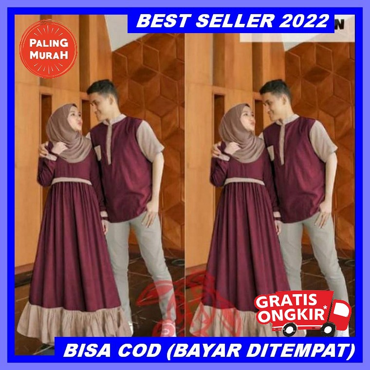 Terbaru / Sarimbit Seply 2022 / Eksis 180 Arona Blue / Gamis Dewasa Meyra 72 Arona Blue / Koko Dewas