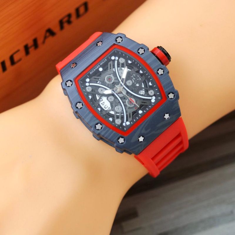 JAM TANGAN R1CH4RD M1LL3 FREE STRAP CADANGAN JAM TANGAN RUBBER PRIA TERLARIS