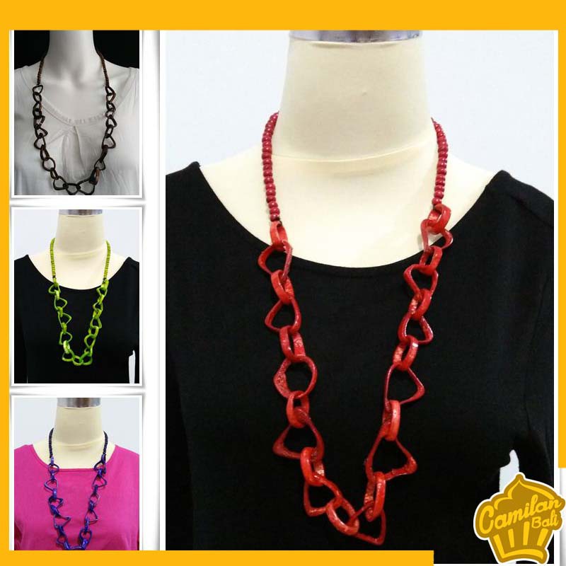 Kalung Wanita Kalung Kayu Rantai Kalung Kayu Tipis  Khas Bali