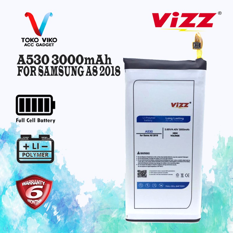 Baterai Samsung Galaxy A8 2018 A530 A530F Vizz Original Battery