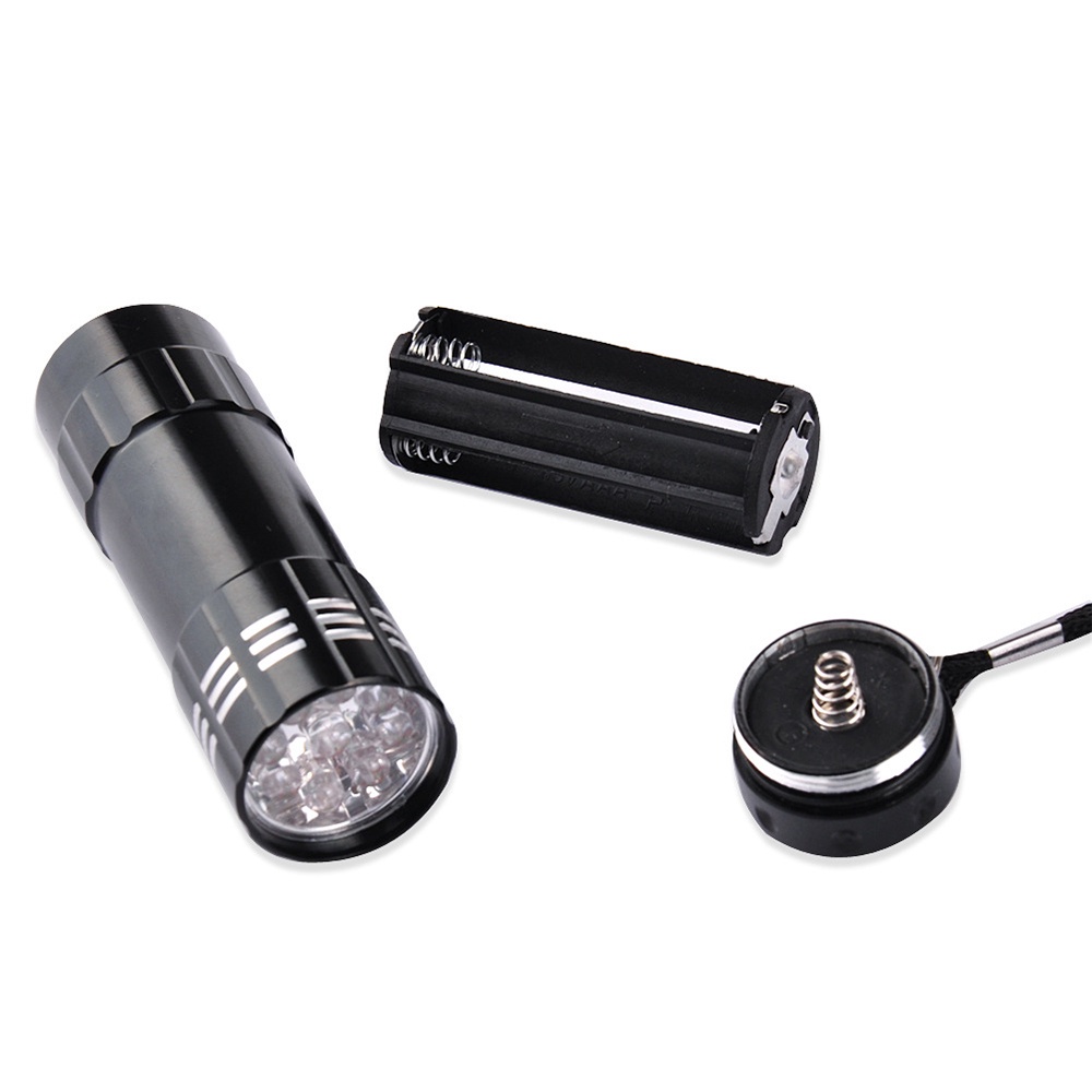 [ New Mini Portable 9LED AAA Battery UV Flashlight for Disinfection sterilization metal crack detection ]