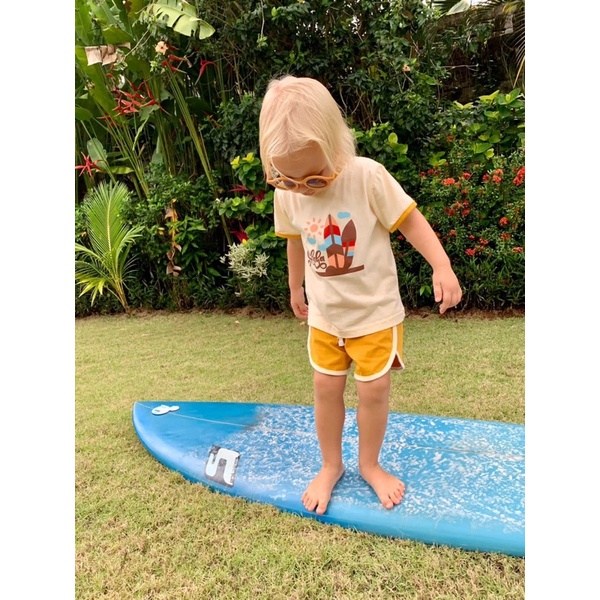 Beach Set Baju Anak Pantai Setelan Kaos Anak Celana Pendek Unisex Playset Baju harian rumah anak