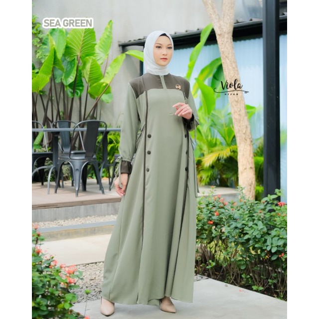 GAMIS NAIMA DRESS ORI VIOLA HIJAB TERBARU DRESS WANITA CANTIK KEKINIAN