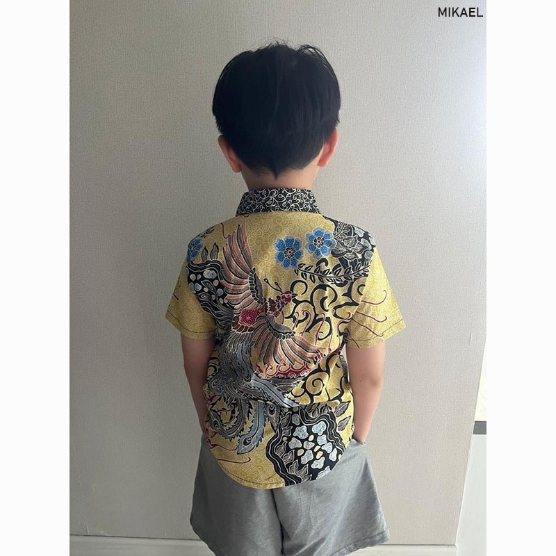 Evercloth Ryn / MIKAEL Kids Dress Batik Anak  Kemeja Ana Baju Batik Anak Couple Seragam Family