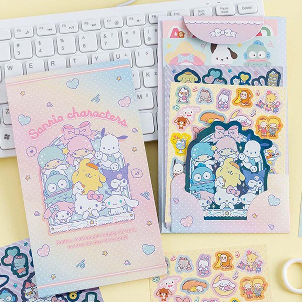 [Elegan] Kartun Stiker Set DIY Perekat Diri Siswa Hadiah Foto Cinnamoroll Jurnal Stiker Tangan Dekorasi Akun