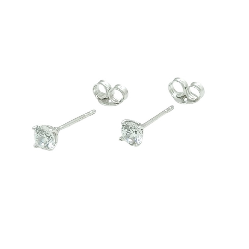 Giwang Whitegold Heksa Collection solitaire  EA210559 Hala Gold 8K mata burung