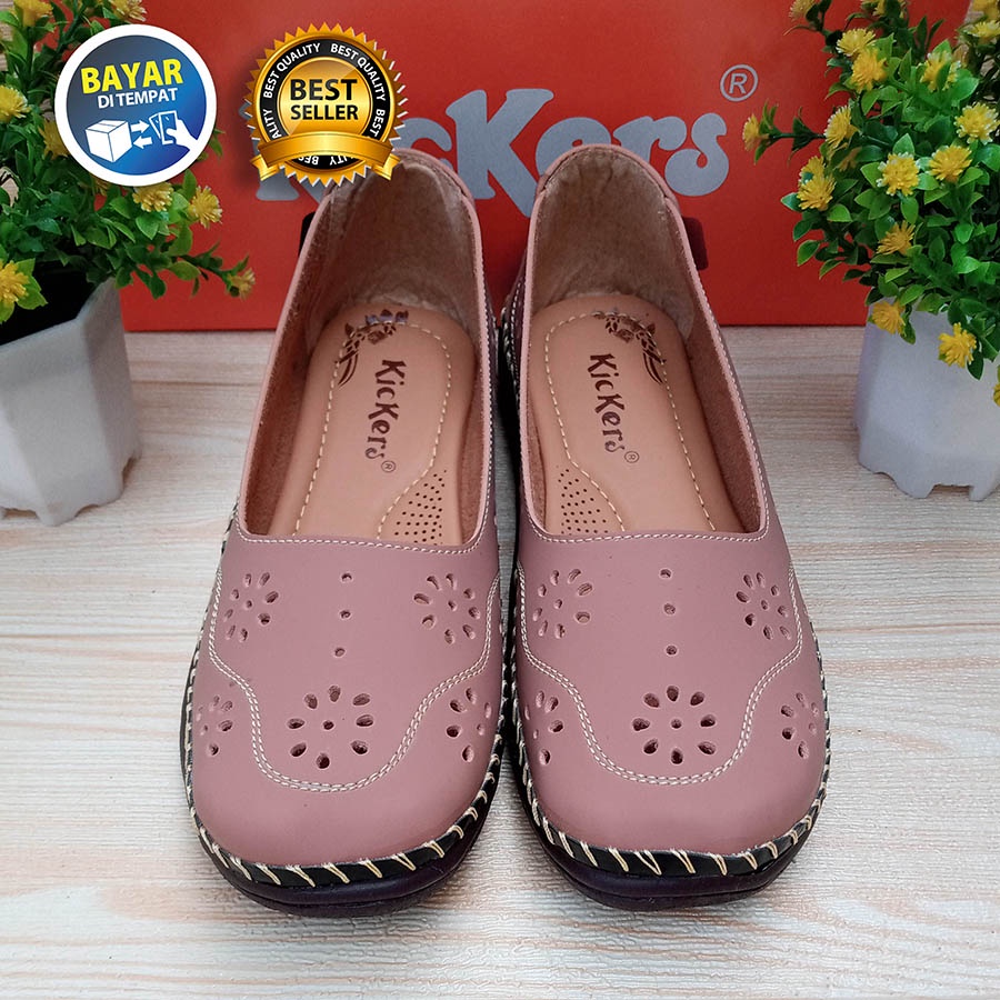 PROMO 7.7 HUJAN PROMO SHOPEE !! SEPATU WANITA DEWASA SLOP BALET MOTIF LASER KEREN TRENDI / SAKIP0