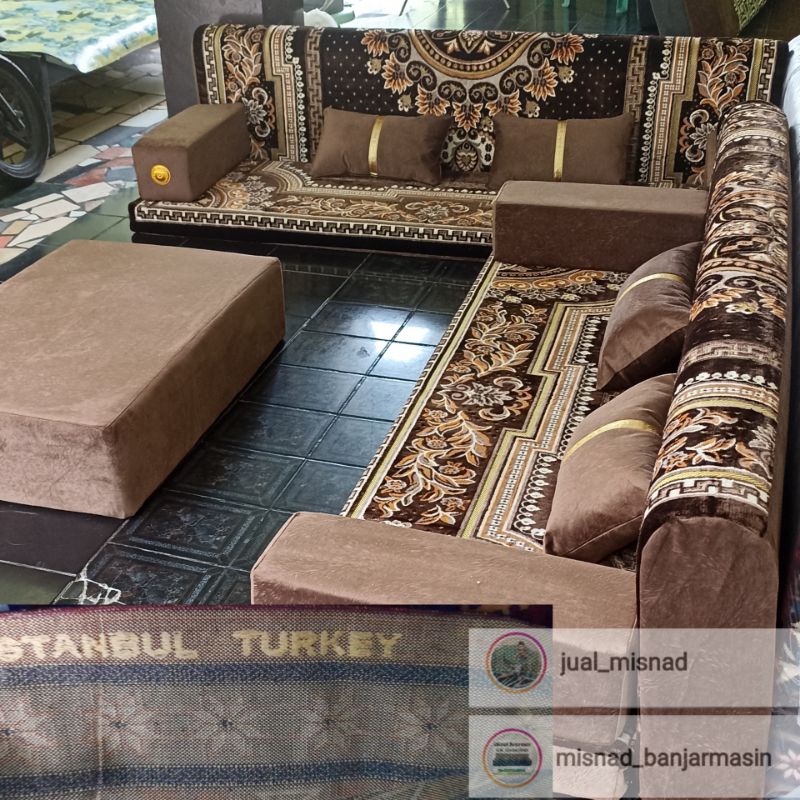 Ready  Stok bahan inport Misnad sofa arab sofa lantai motif turkey