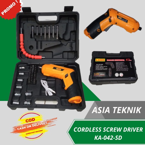 promo Terbatas!!!!Cordless Screwdriver 4.2 V / Mesin Bor Cordless Mini 48pcs Set / Bor mini / Screwdriver Baterai set