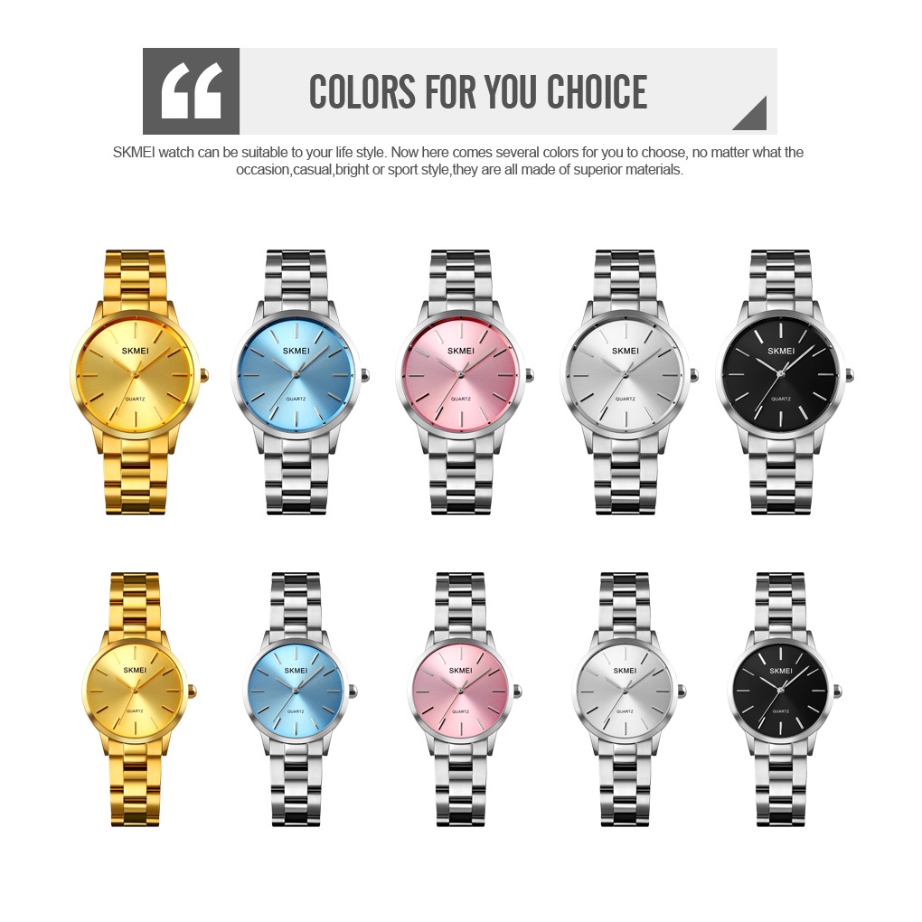 Jam Tangan Pria dan Wanita SKMEI 1694 Analog Tali Stainless Jam Tangan Pasangan Terbaru